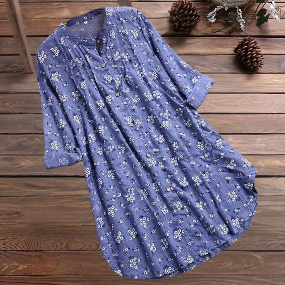 Vienna™ Elegant and long floral blouse for women