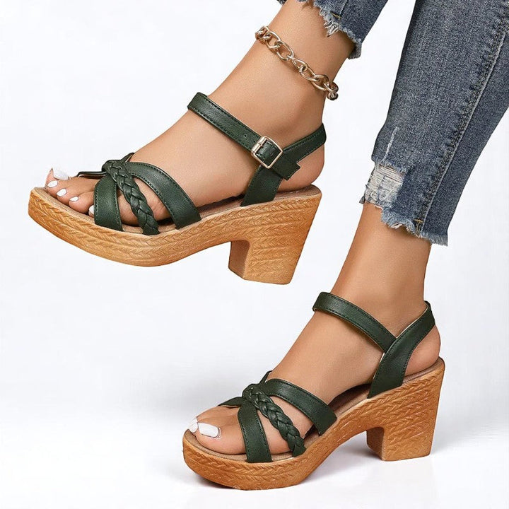 Jessa™ WovenCharm Block Heel Sandals